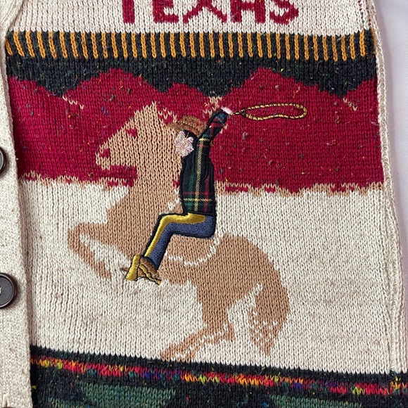 Texas Themed Cardigan Sweater - Multicolor size 1X - Picture 4 of 11